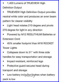 BRAND NEW Milwaukee M12 ROCKET Dual Power Tower Light 2132-20 (Tool Only)