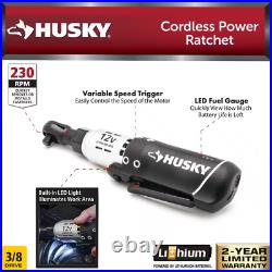 Cordless Ratchet 3/8 in. Drive 12-Volt Battery LED Work Light Rechargeable NEW