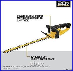 DEWALT 20V MAX Cordless Hedge Trimmer 22 Tool Only DCHT820B Black/Yellow