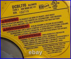 DEWALT DCBL770B 60V MAX Brushless Leaf Blower (Tool Only/No Tip) LIGHT USE