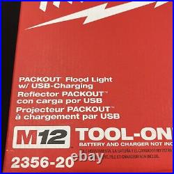 Milwaukee 2356-20 M12 Packout Flood Light withUSB Charging (Tool-Only) NEW Sealed