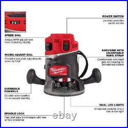 Milwaukee Router 18V Cordless Handheld Overload Protection LED Light (Tool-Only)