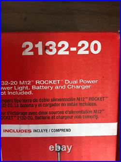 New Milwaukee 2132-20 M12 ROCKET LED 12V Dual Power Tower Light (Tool Only)