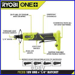 RYOBI 1/4 Ratchet 4 Position 18V Cordless Cushioned Grip Led Light Tool Only