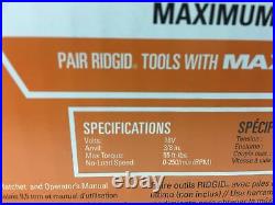 Ridgid 18V 3/8 in. Ratchet Kit Brushless Cordless Tool Only R86601 1B 55 ft-lbs