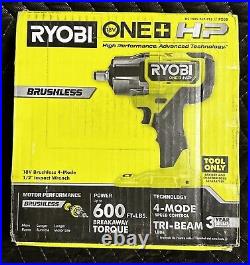 Ryobi 1/2 Impact Wrench P262 ONE+ HP 18V Brushless 4 Mode Tool Only 1/2in