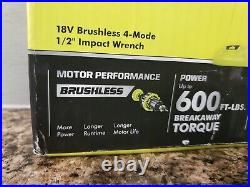 Ryobi P262 One+ 18V 18 Volt HP Brushless 4 Mode 1/2 Impact Wrench TOOL Only