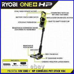 Ryobi Stick Vacuum 18-V Brushless Cordless (Tool Only) + HP Battery Kit
